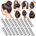 Casewin 20Pcs Spiral Hair Pins, Rotating Pin Non-Scratch round Tips, Twist Screw Hair Pin for Women Bun Hair Style DIY, Spiral Bobby Pins Black